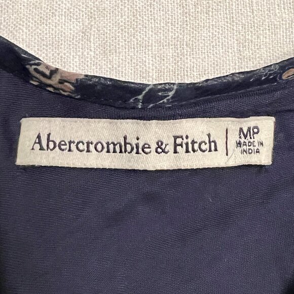 Abercrombie & Fitch Women's A-Line Mini Dress Navy Floral Sleeveless Size MP - Picture 4 of 10